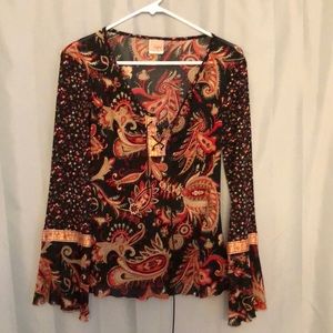 Long sleeve Buckle top. Paisley design